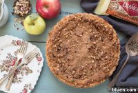 Autumn Spiced Apple Custard Pie with Hazelnut Crunch and Whiskey Cream Dream