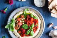 Sun-Kissed Pesto Hummus with Burst Tomatoes