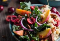 Bright Summer Stone Fruit & Kale Quinoa Salad