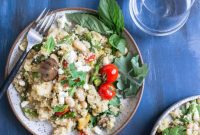 Grilled Veggie Quinoa Salad with Balsamic Basil Dressing