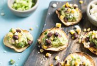 Grilled Corn Salsa and Guacamole Tostadas Gluten Free and Vegan Option