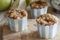 Spiced Pear Almond Crumble Muffins