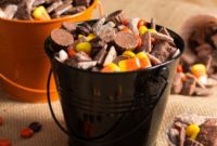 Chocolate Peanut Butter Halloween Puppy Chow
