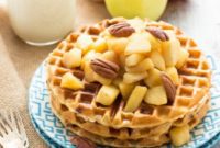 Indulgent Gluten-Free Cinnamon Chip Waffles with Caramelized Apples