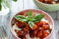 Savory Cottage Cheese Bowl with Roasted Tomatoes and Fresh Basil