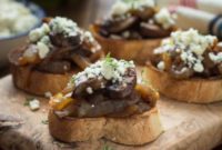 Caramelized Onion and Mushroom Crostini