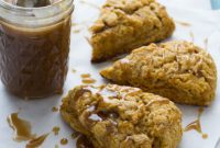 Bourbon Caramel Glazed Pumpkin Spice Scones