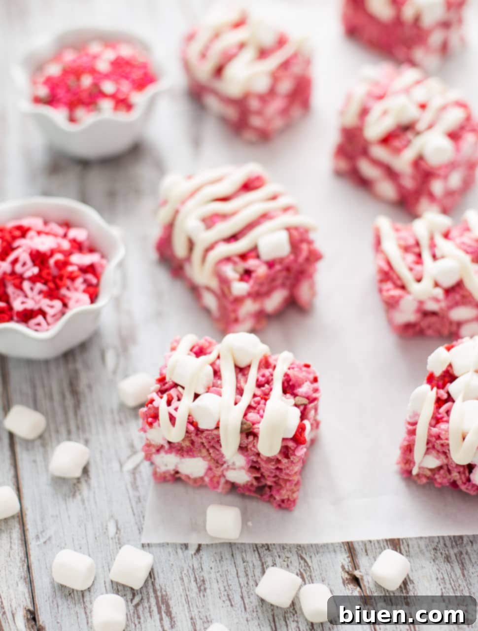 Red Velvet Rice Krispie Treats with Cream Cheese Glaze