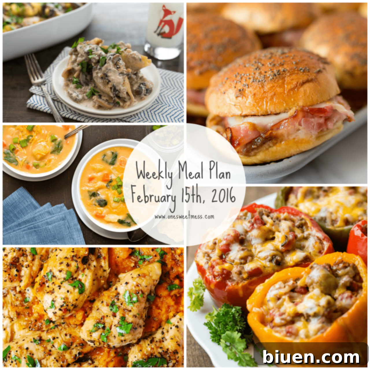 Week of February 15th, 2016 Meal Plan + Printable Grocery List