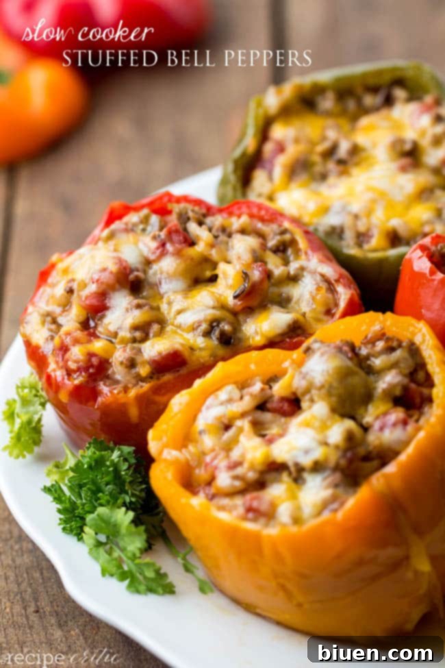 Slow Cooker Stuffed Bell Peppers