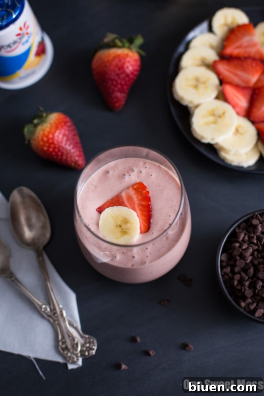 Strawberry Banana Blender Pudding ready to eat