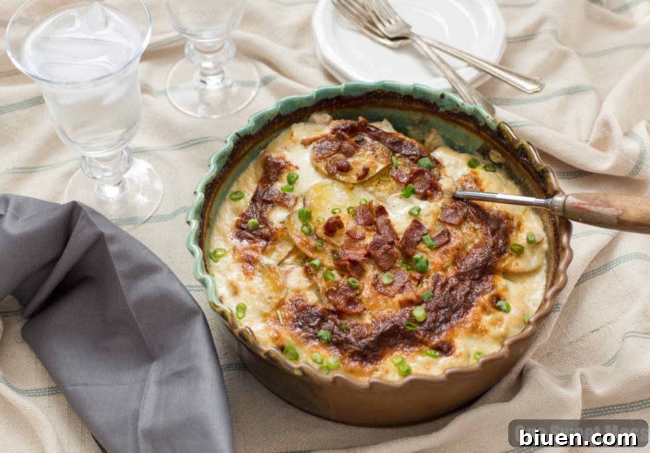 Roasted Garlic, Bacon & Chive Au Gratin Potatoes