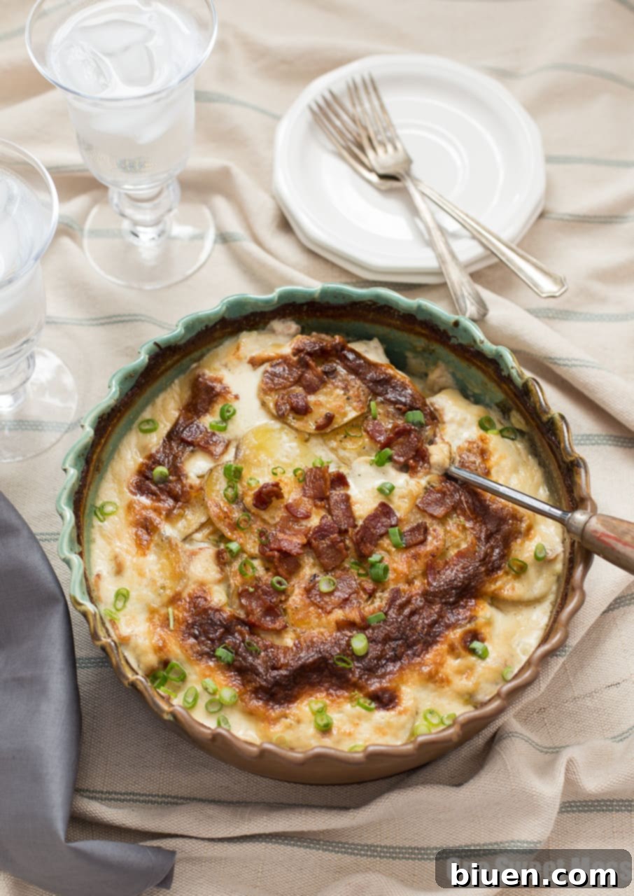 Roasted Garlic, Bacon & Chive Au Gratin Potatoes
