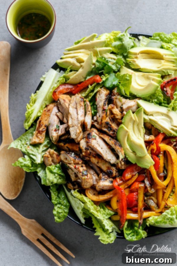 Grilled Chili Lime Chicken Fajita Salad