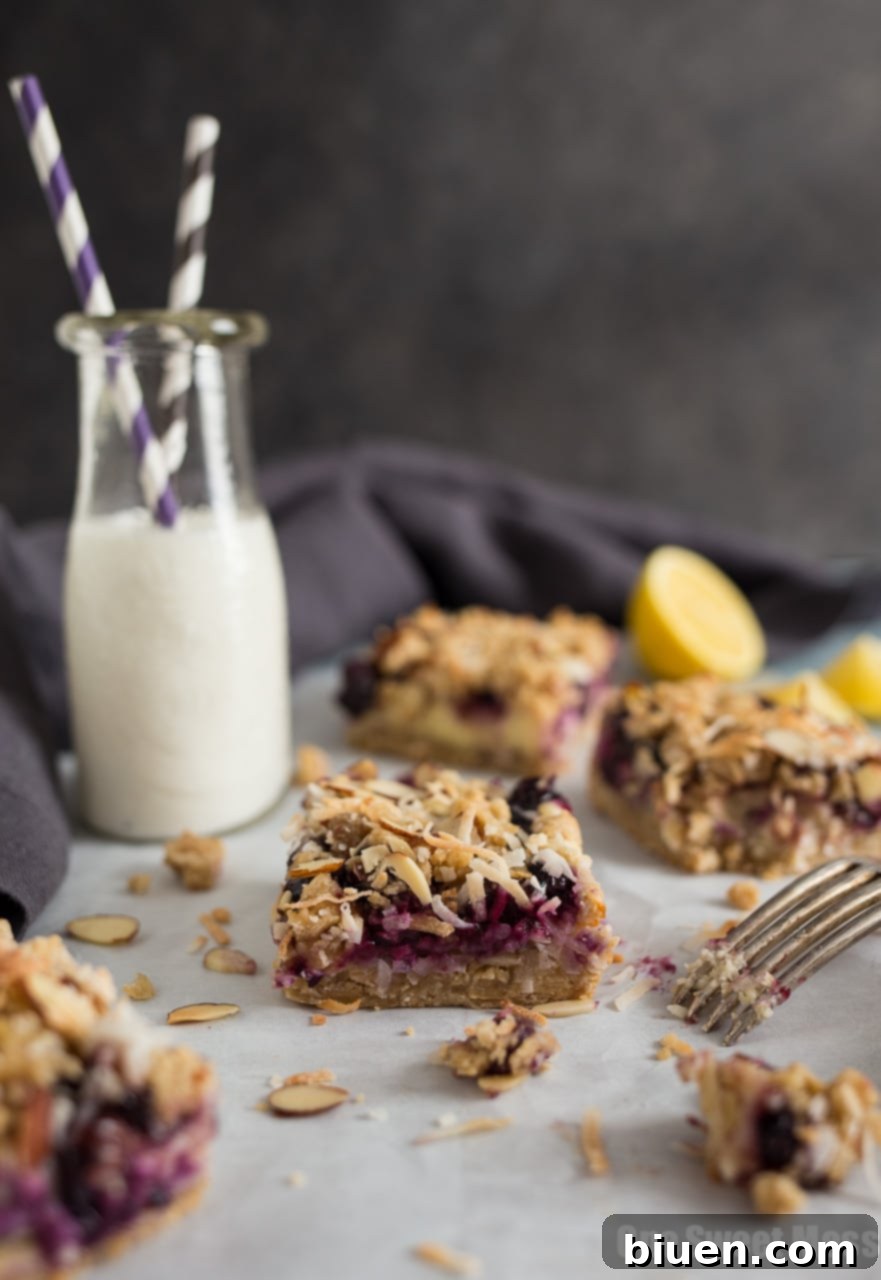 Tropical Blueberry Coconut Cheesecake 3 Blueberry Coconut Cheesecake Bars