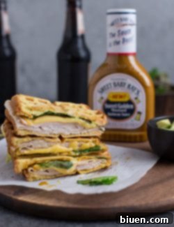 Waffle-Pressed Turkey Smoked Gouda Panini 5 Finished Turkey & Smoked Gouda Panini