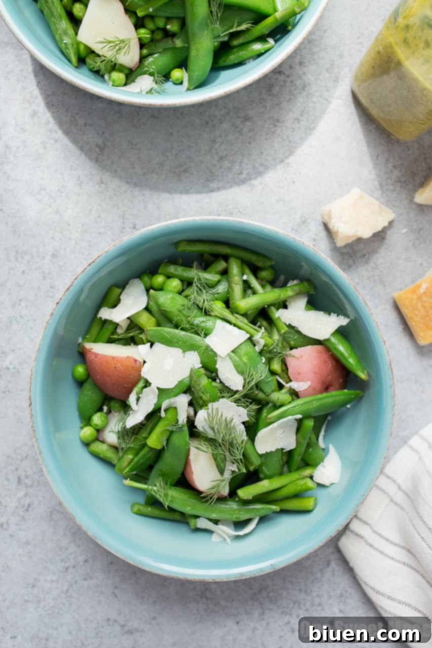 Spring Pea & Asparagus Salad with Lemon Dill Vinaigrette