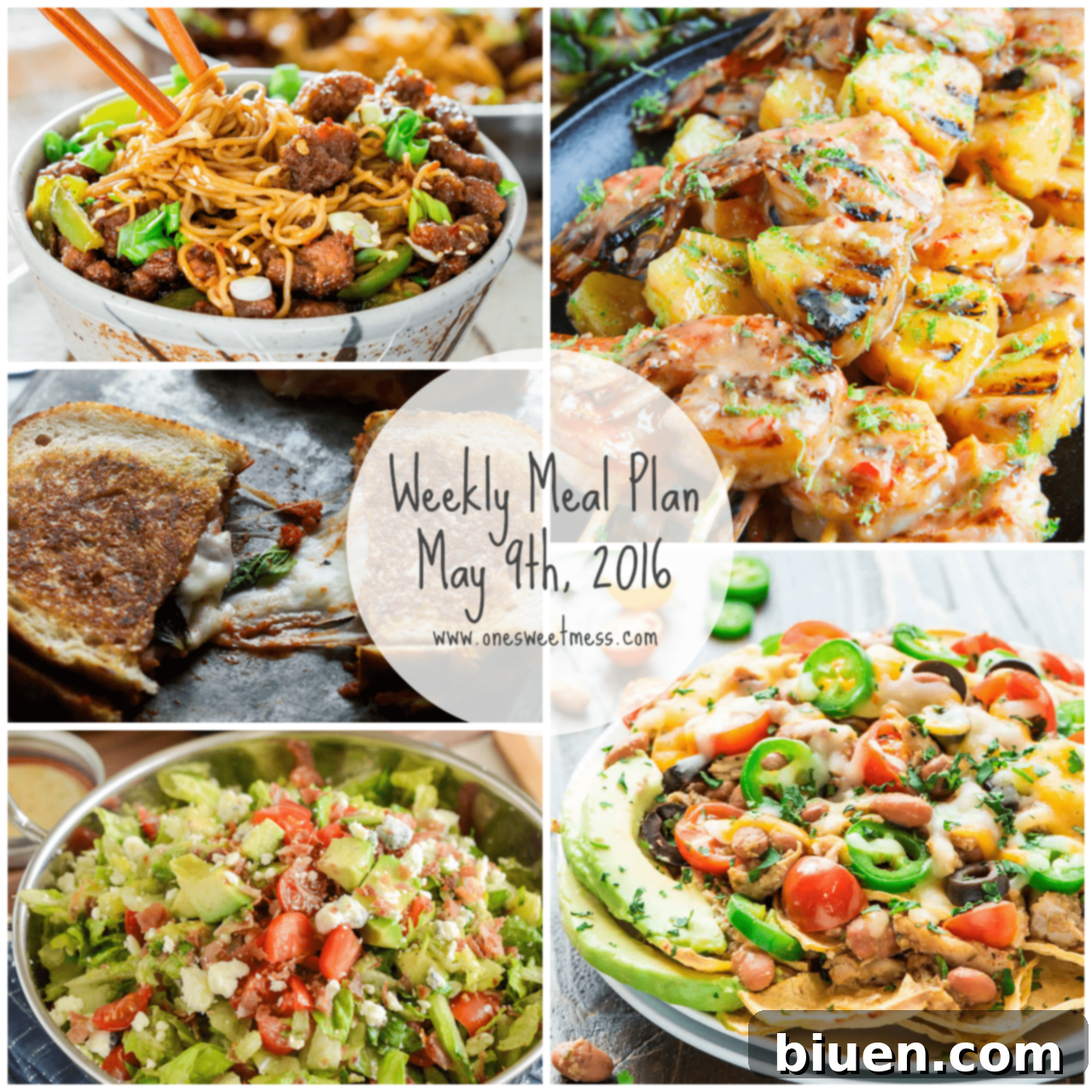 Week of May 9th, 2016 Weekly Meal Plan + Printable Grocery List