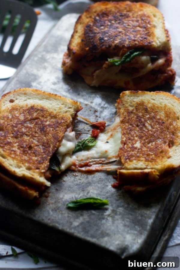 Pizza Margherita Grilled Cheese