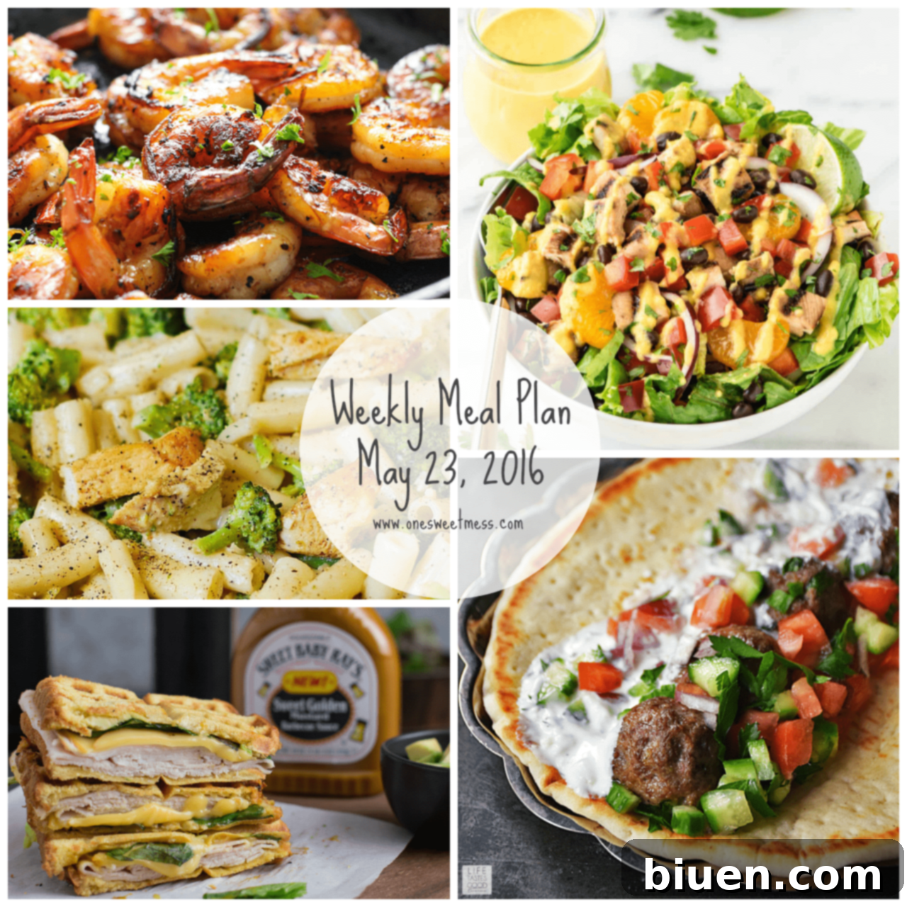 Week of May 23rd, 2016 Weekly Meal Plan + Printable Grocery List