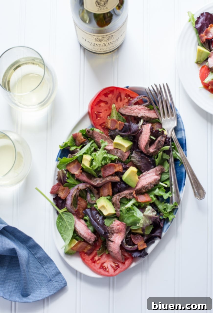 Steak BLT Salad with Grilled Onions 
