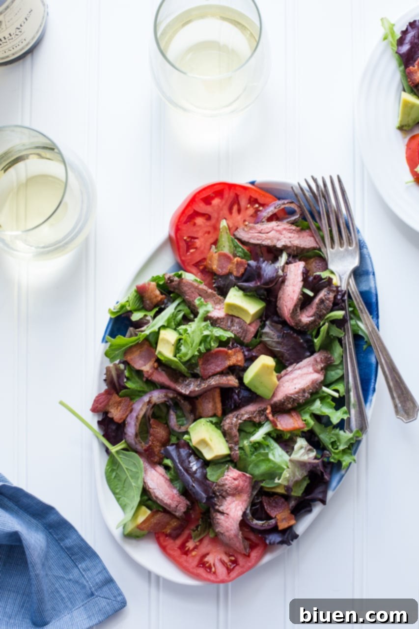 Steak BLT Salad with Grilled Onions 
