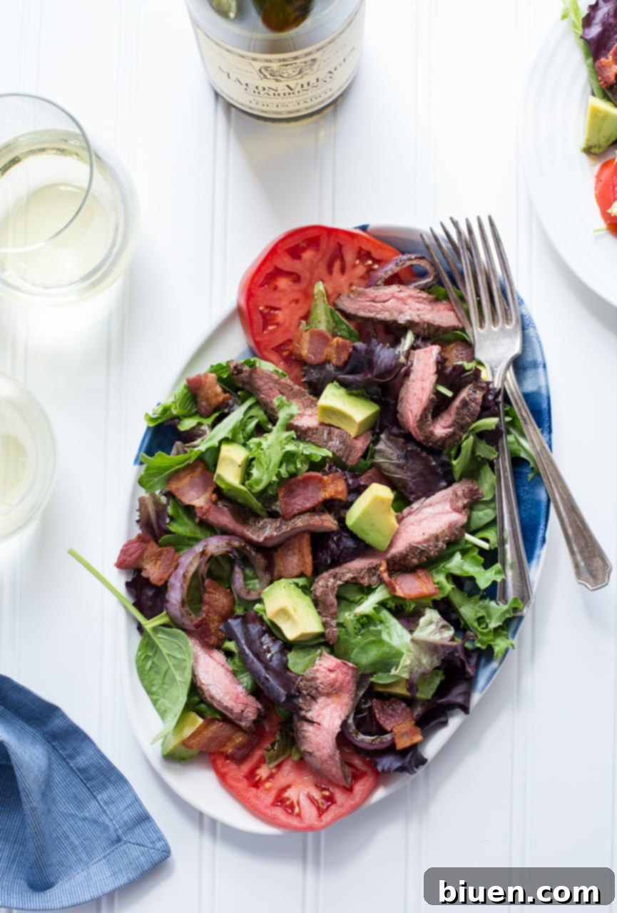Steak BLT Salad with Grilled Onions 