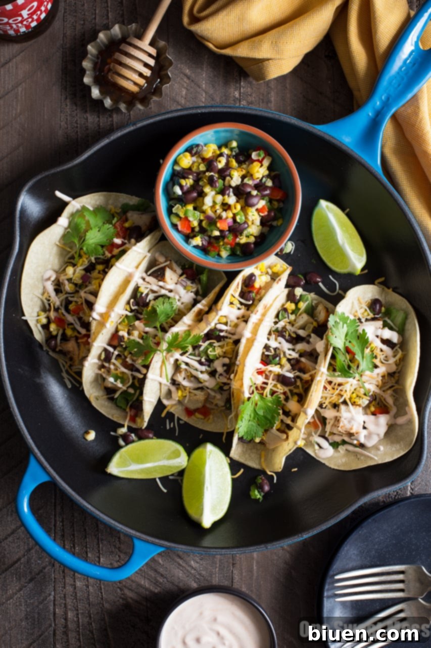 Mesquite Grilled Chicken Tacos with Fiery Honey Crema 20 Mesquite Grilled Chicken Tacos with Honey Hot Sauce Chipotle Crema