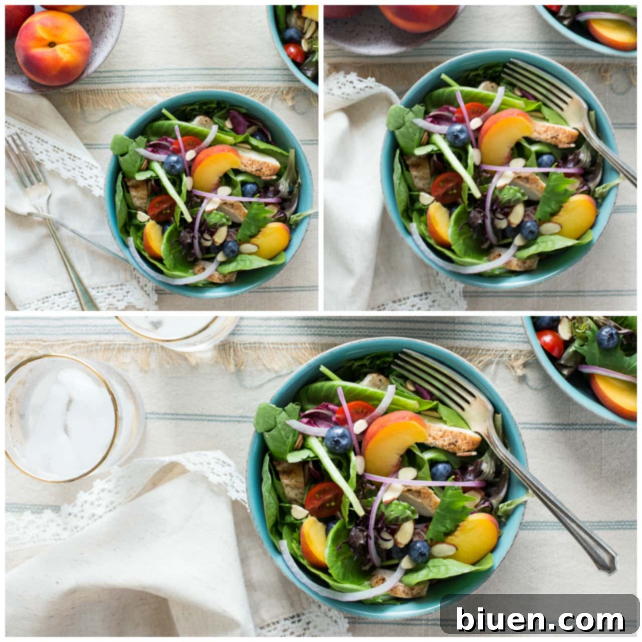 Grilled Chicken & Peach Salad with Honey Peach Vinaigrette