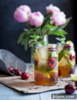 Finished Black Cherry Mule cocktail with garnish