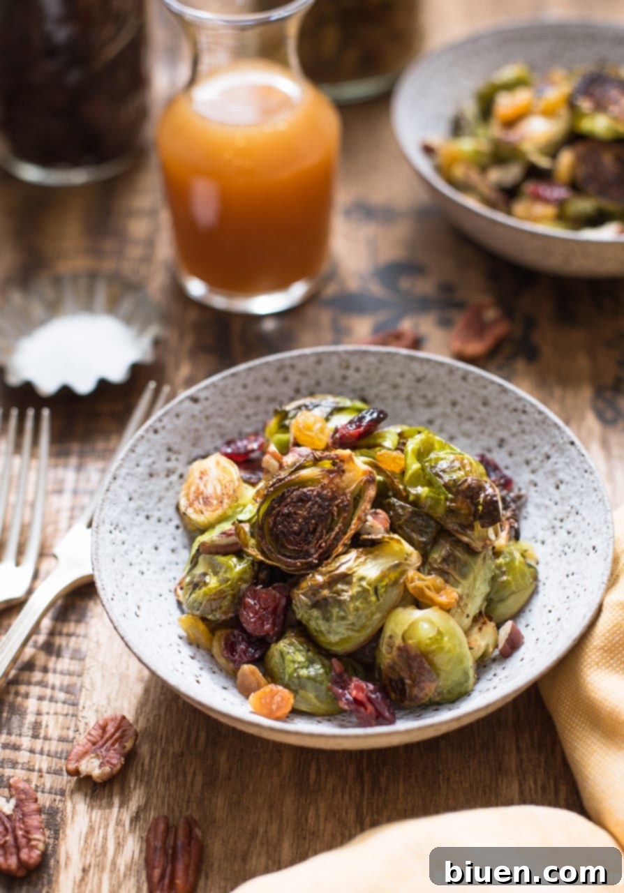 Apple Cider Glazed Crispy Brussels Sprouts