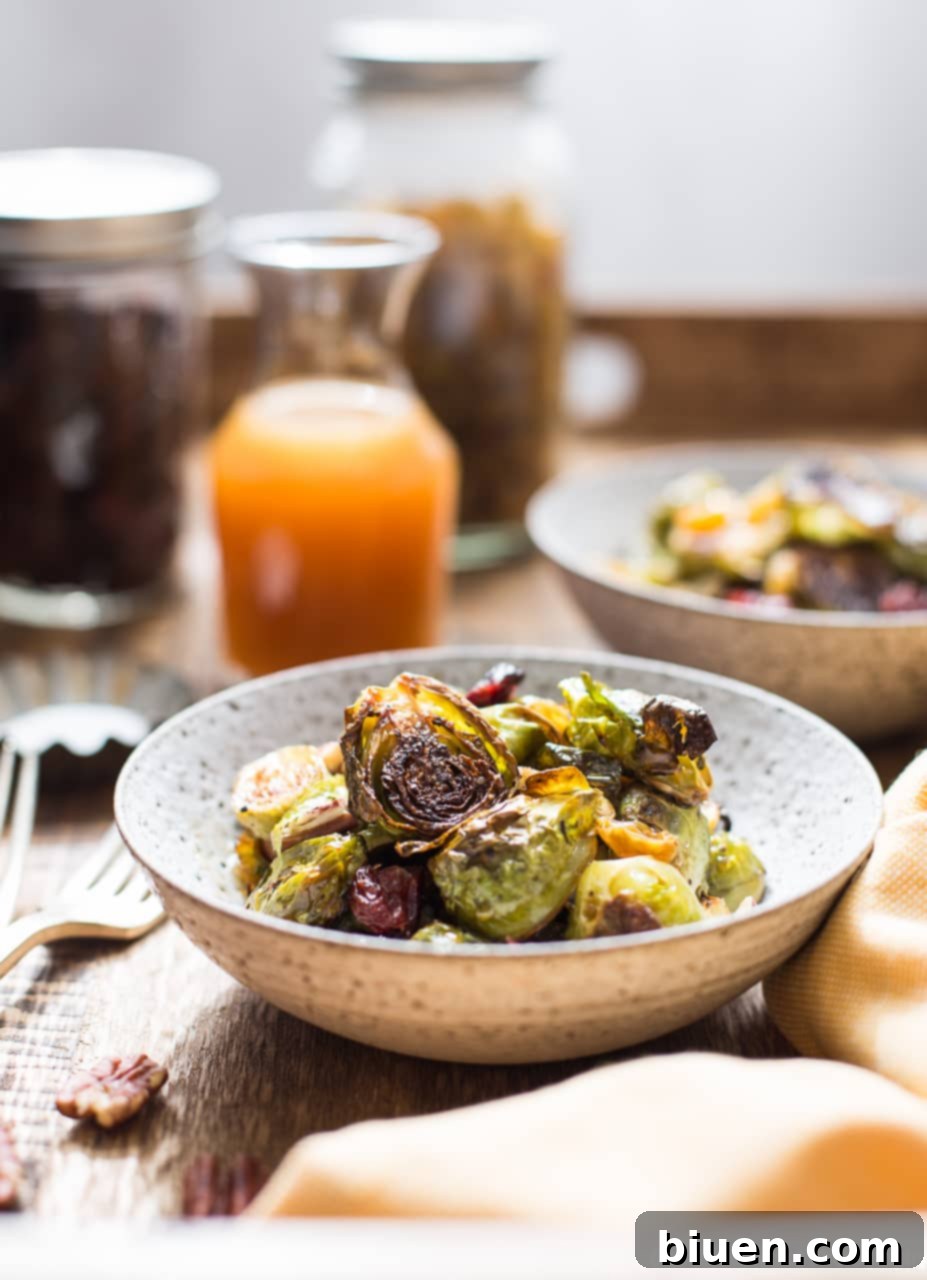 Apple Cider Glazed Crispy Brussels Sprouts