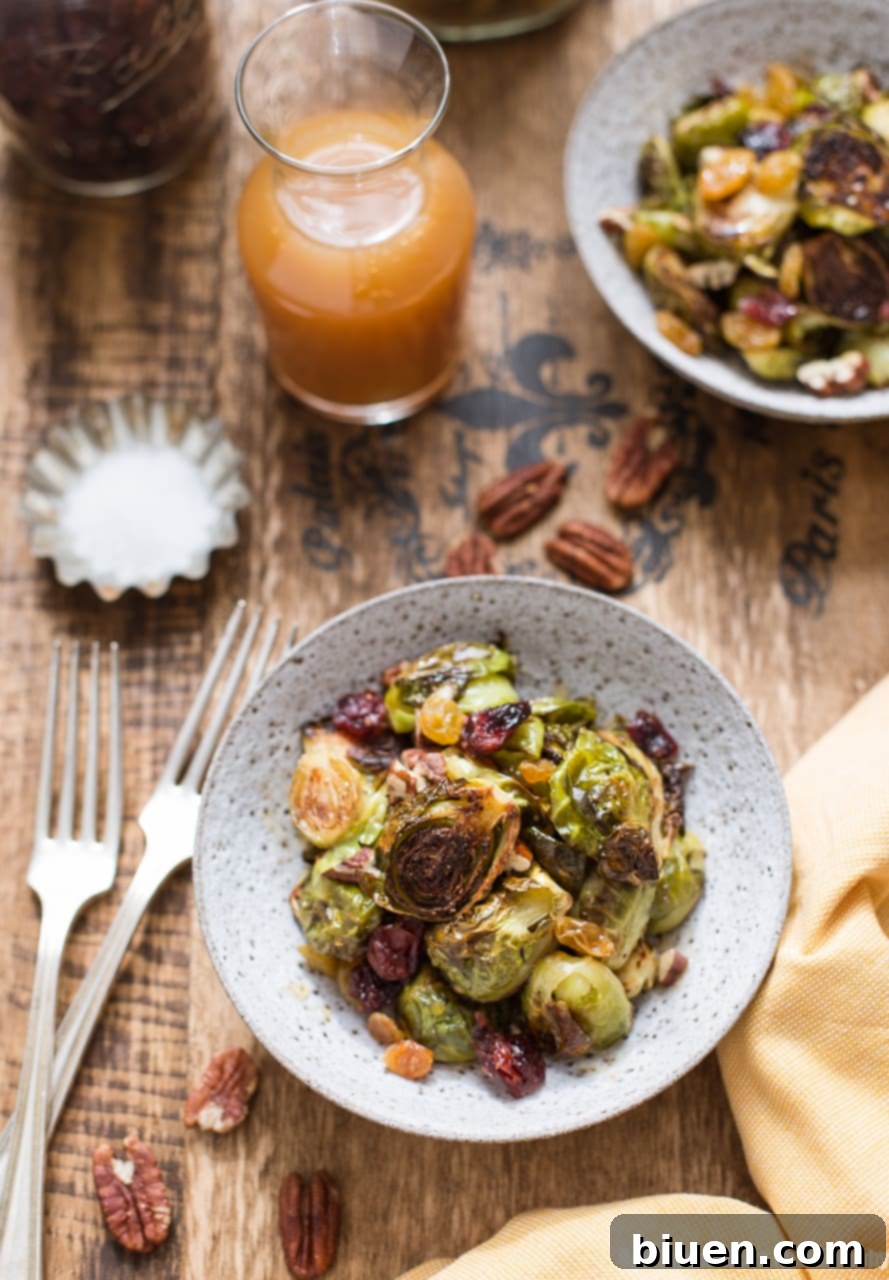 Apple Cider Glazed Crispy Brussels Sprouts
