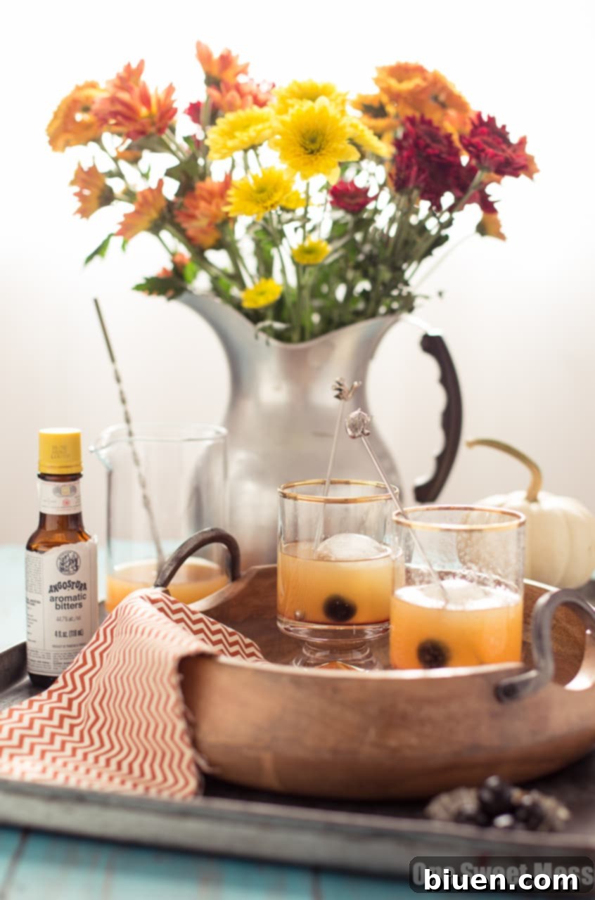 Autumn Spice Rum Old Fashioned 5 Close-up of a Pumpkin Spice Rum Old Fashioned cocktail