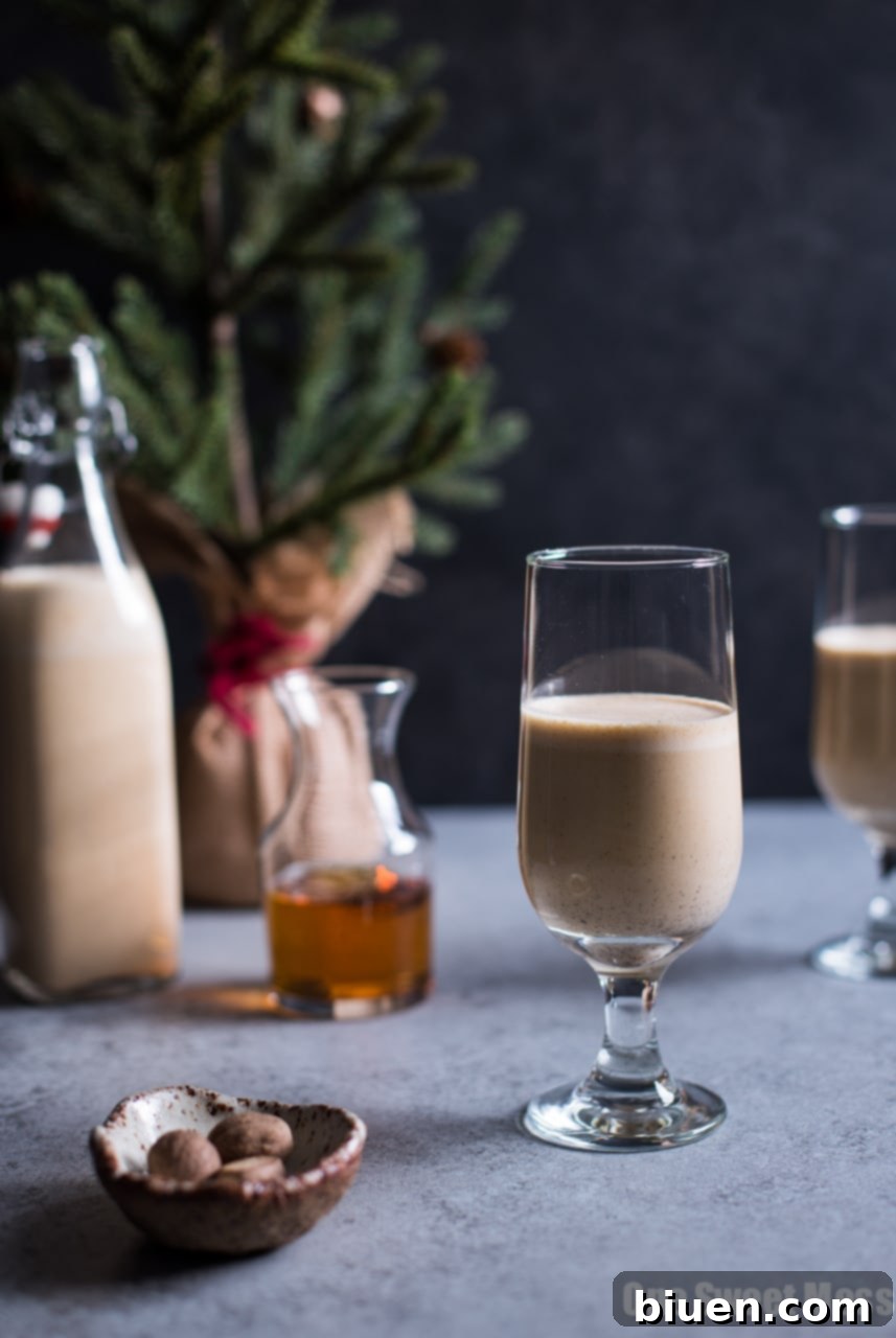 Close-up of Pumpkin Spice Bourbon Eggnog