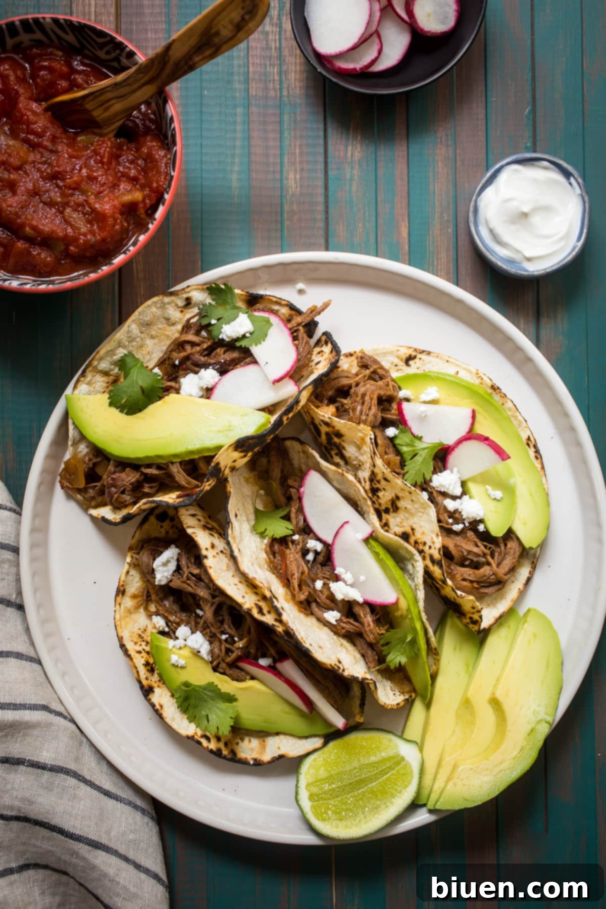 Spicy Shredded Beef Tacos