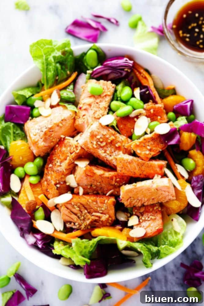 Asian Pan Seared Salmon Salad