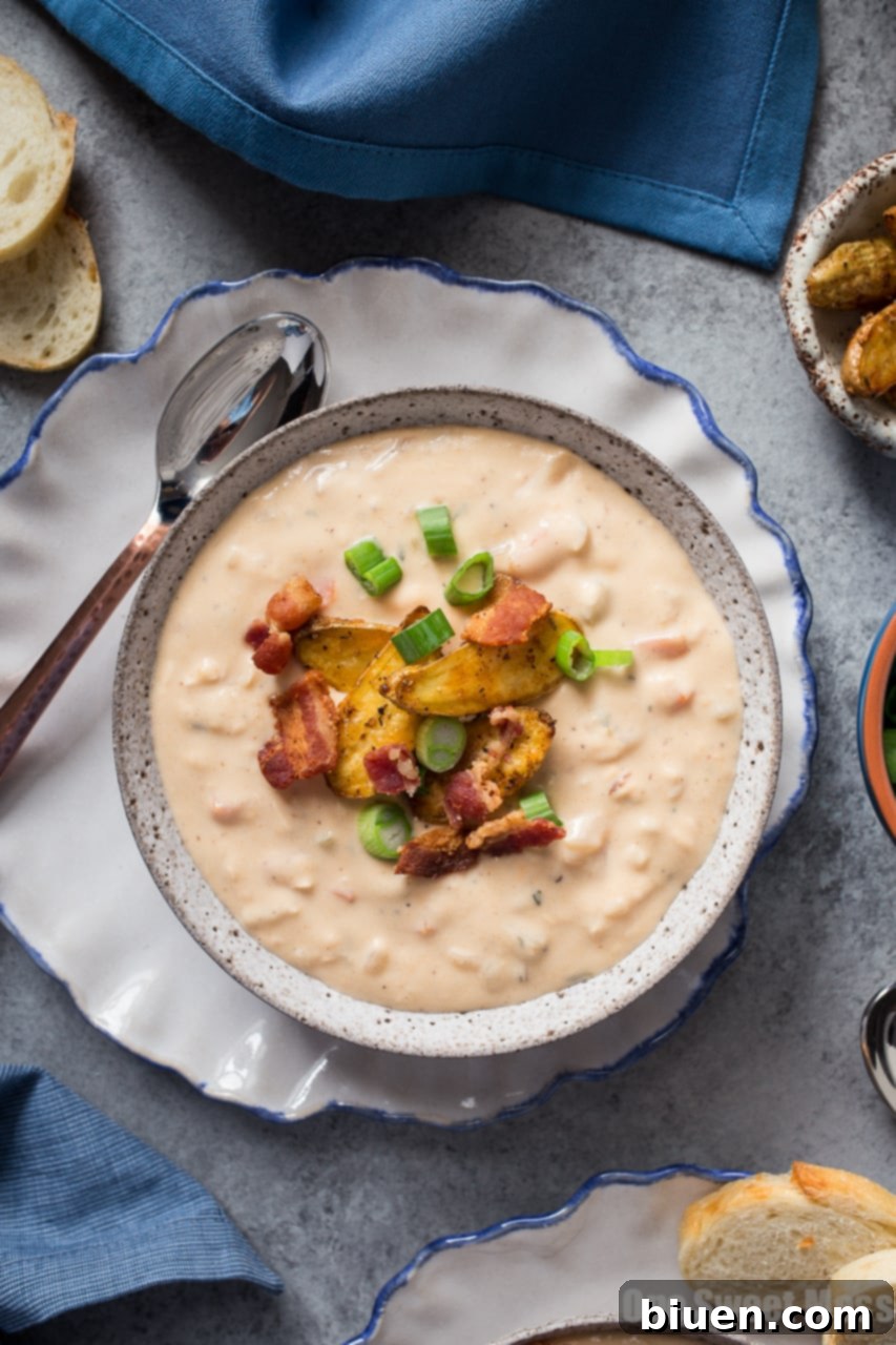 Bacon Beer Cheese Soup with Crispy Potato Croutons