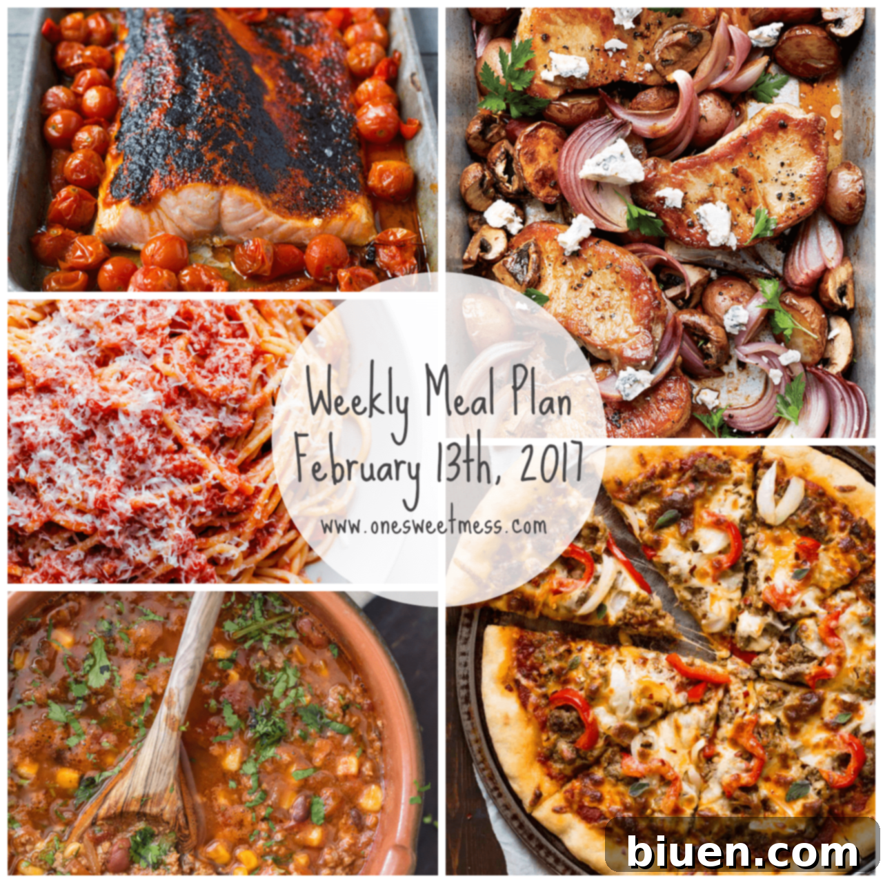 Week of February 13th, 2017 Weekly Meal Plan + Printable Grocery List