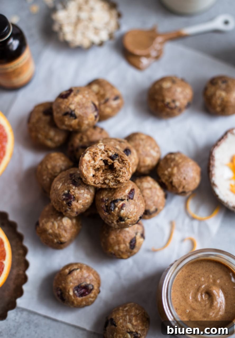 Cranberry Orange Oatmeal Cookie Energy Bites