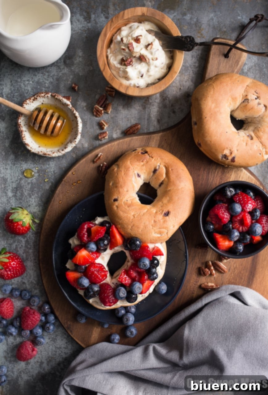 Honey Pecan Whipped Cream Cheese with Honeyed Fruit Salad