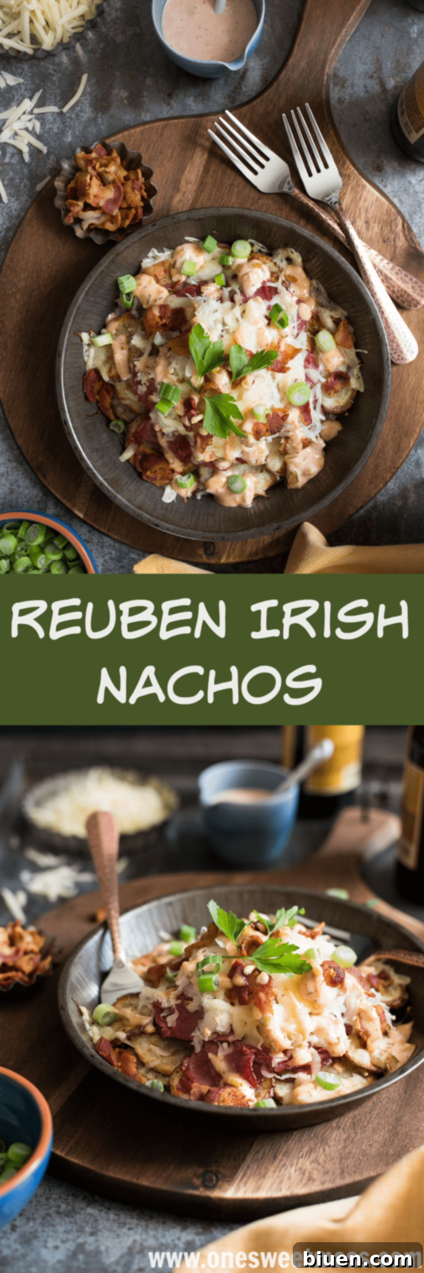 Loaded Reuben Irish Nachos 8 Reuben Irish Nachos Pinterest graphic