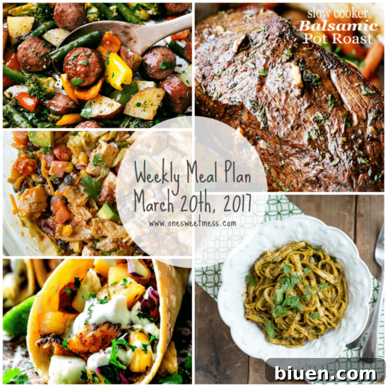 Weekly Meal Inspiration: March 20th, 2017 60 Week of March 20th, 2017 Weekly Meal Plan + Printable Grocery List