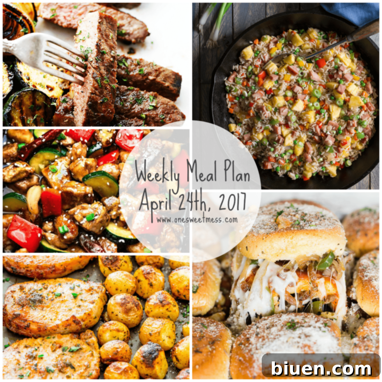 Weekly Meal Plan and Printable Grocery List for April 24th, 2017