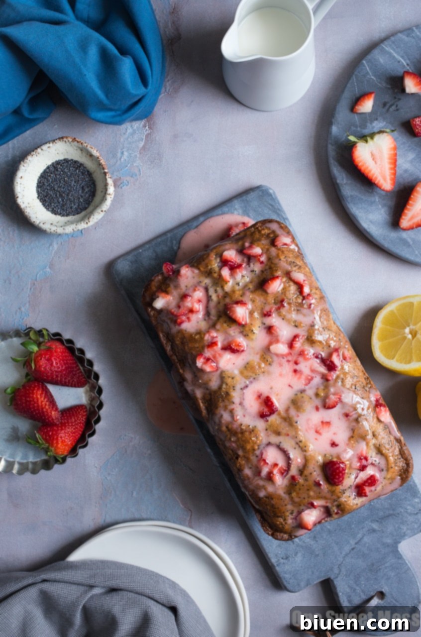 Strawberry Lemon Poppy Seed Bread