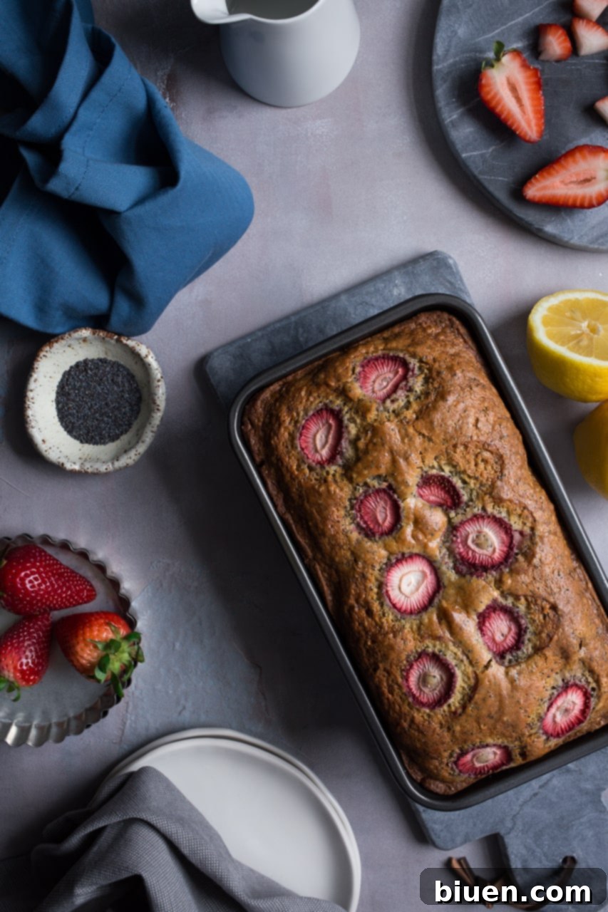 Strawberry Lemon Poppy Seed Bread
