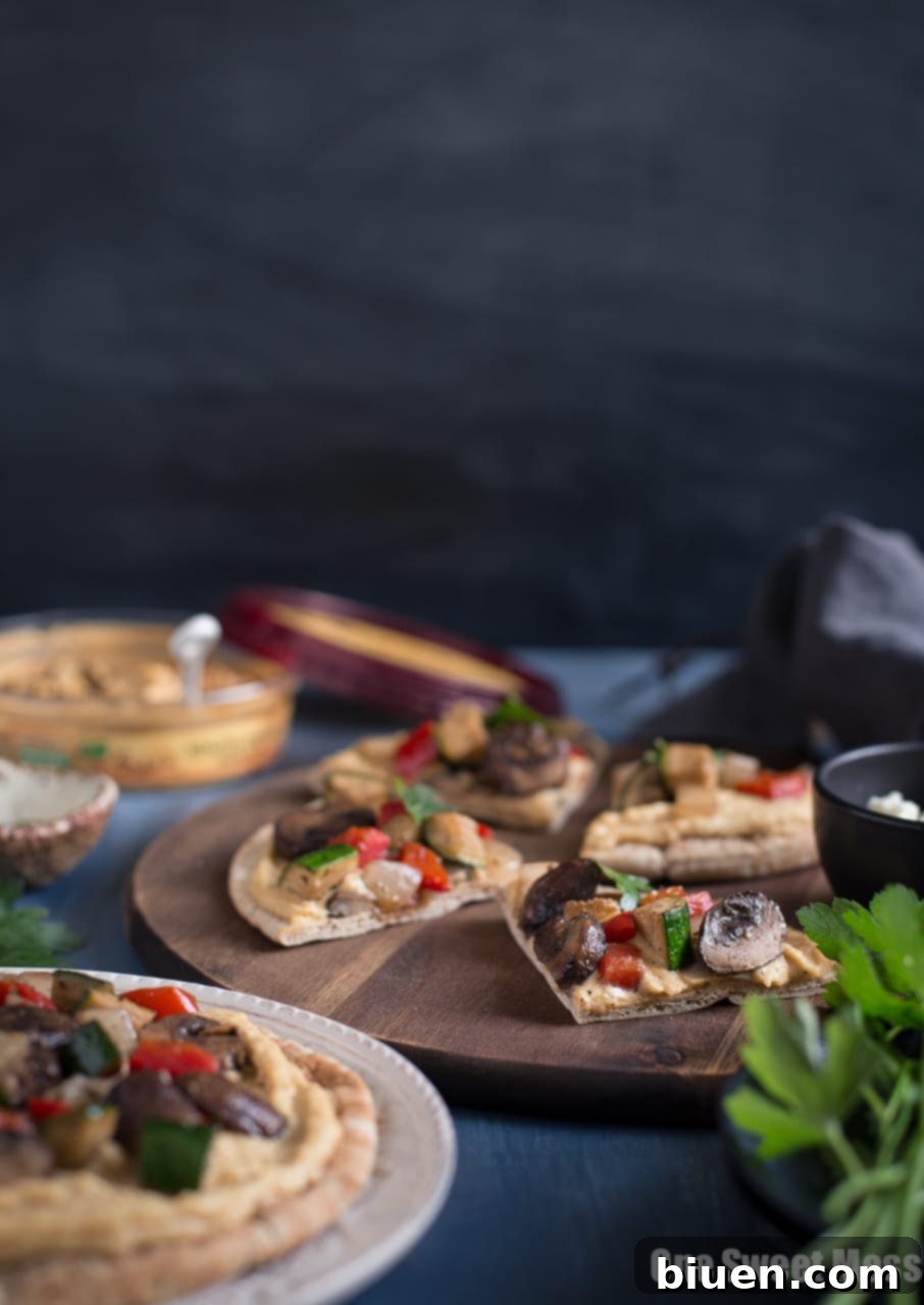 Mediterranean Grilled Veggie Pita Pizza