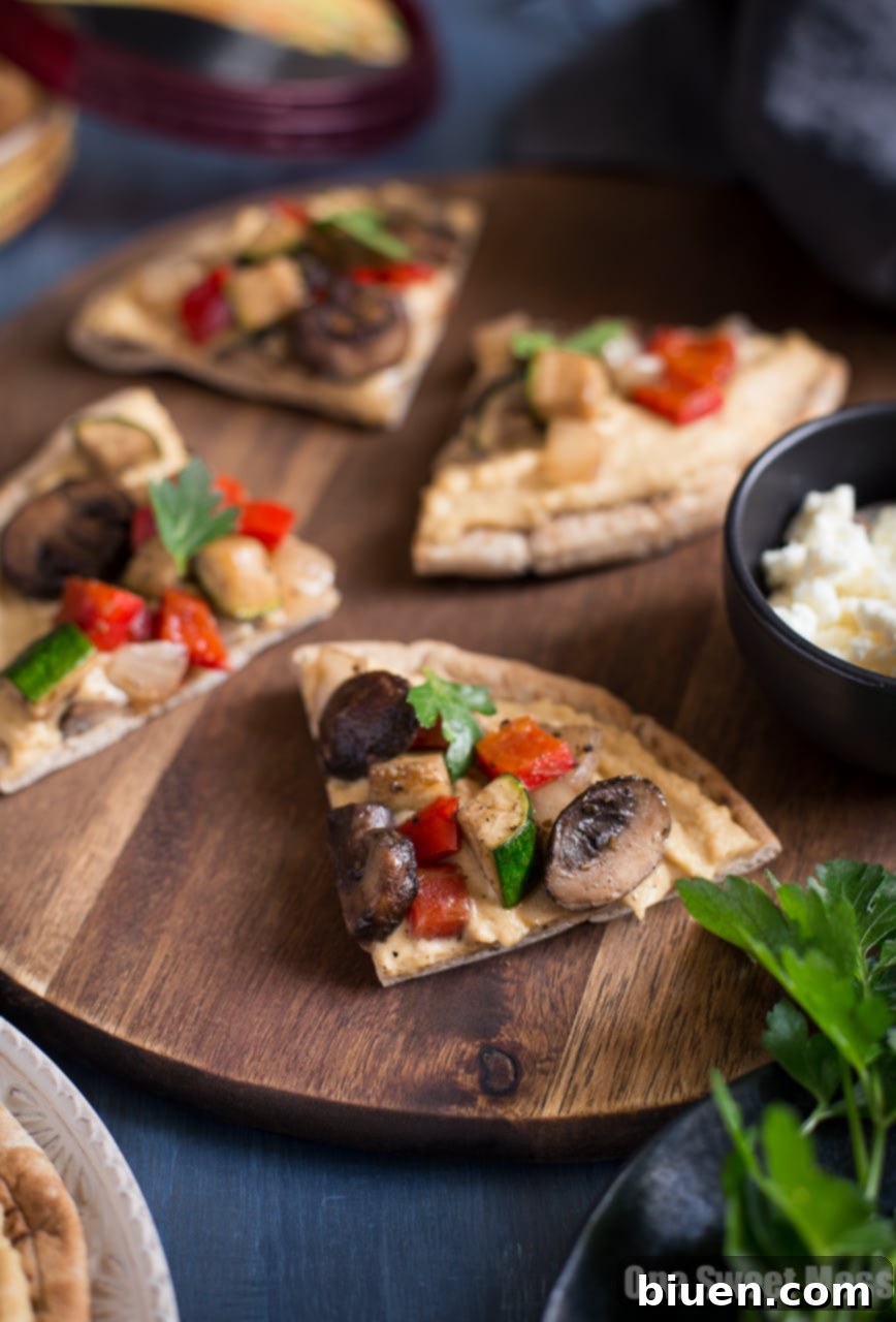 Mediterranean Grilled Veggie Pita Pizza