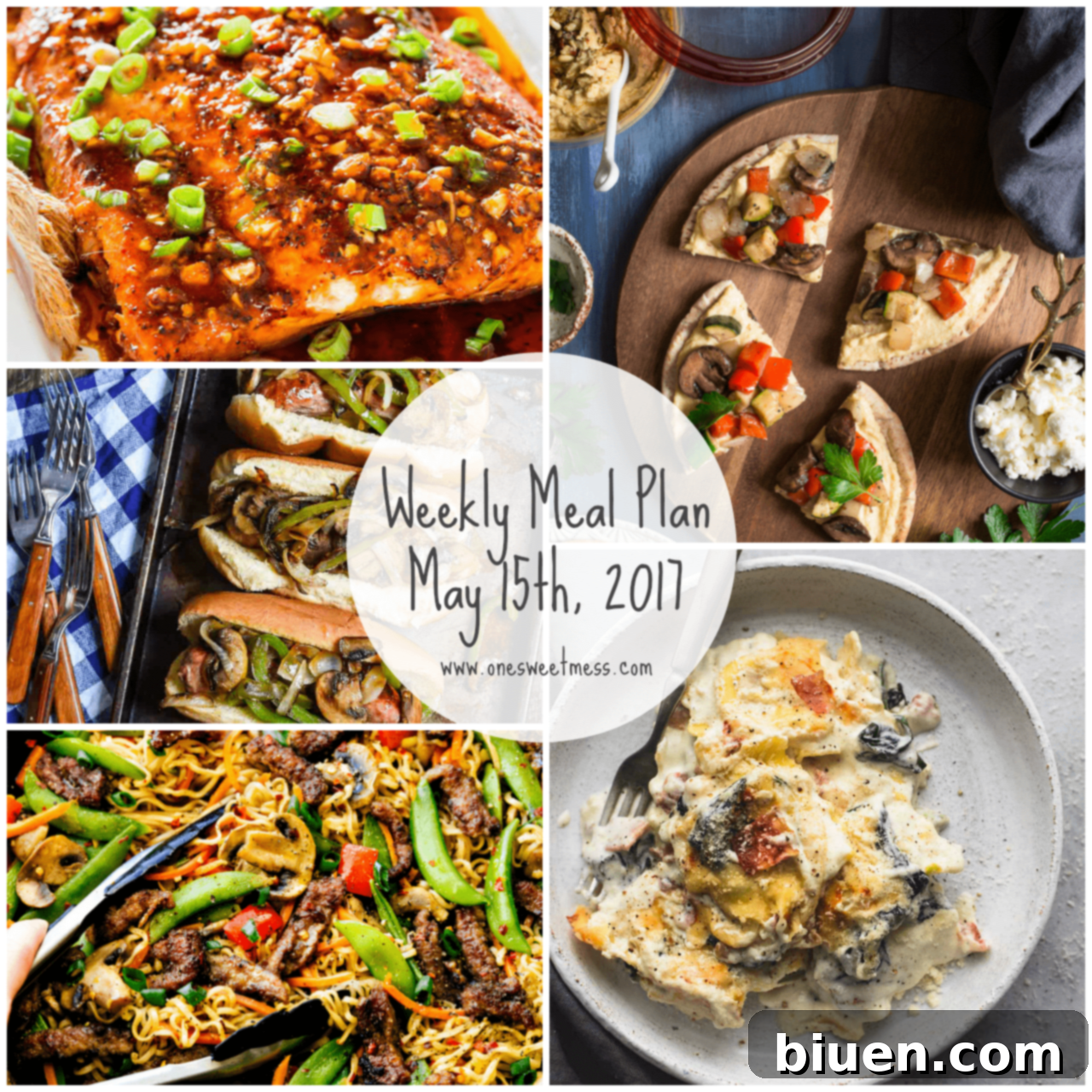 Weekly Meal Plan and Printable Grocery List