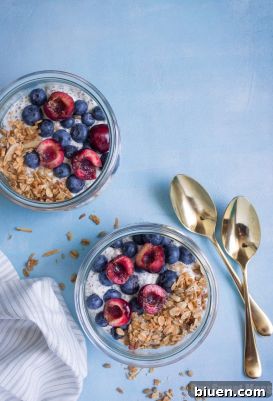 This Very Vanilla Chia Pudding is gluten-free, vegan-friendly, naturally sweetened, and high in protein. It's a great on-the-go healthy breakfast option.